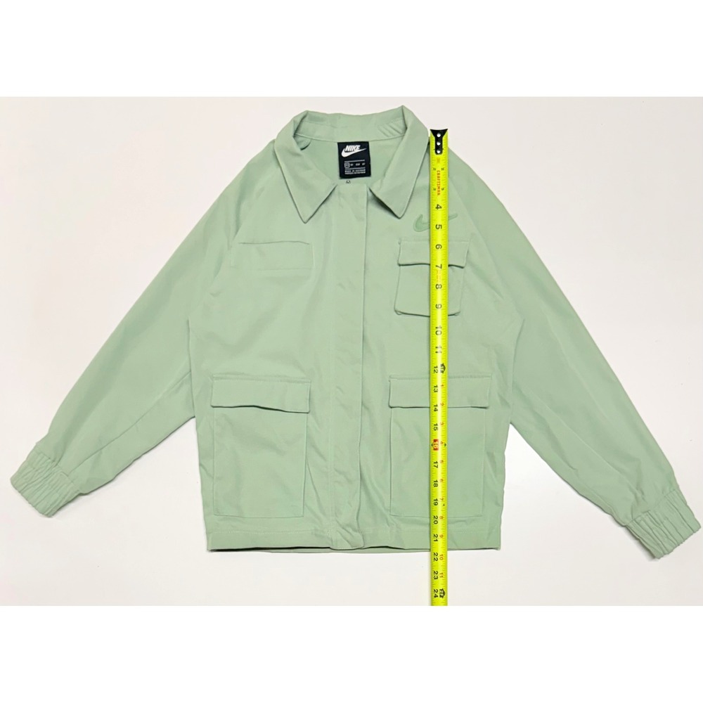 Nike Sportswear Utility Jacket Sage Green Full Zip Woven Field Coat Womens XS